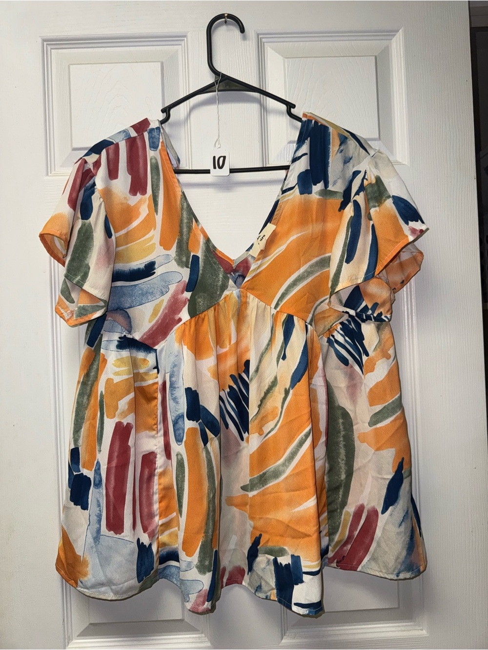 Cap sleeve abstract floral blouse
